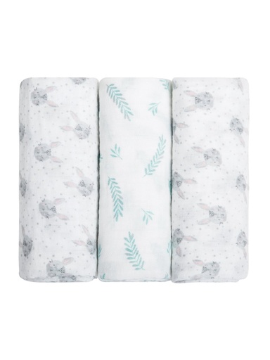 Kit 3 Cueiros Swaddle Estampados 1 m x 80 cm
