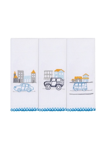 Kit 3 Paninhos de Boca Bordados Cidade