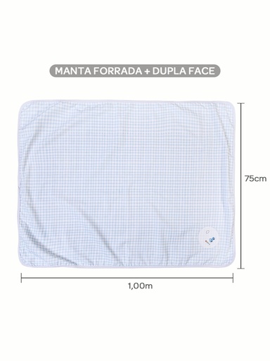 Manta Flanelada Papi com Carrinho Bordado