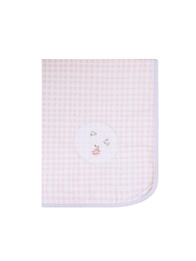 Manta Flanelada Papi com Flores Bordadas