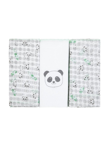 Kit 3 Fraldas Composê Panda
