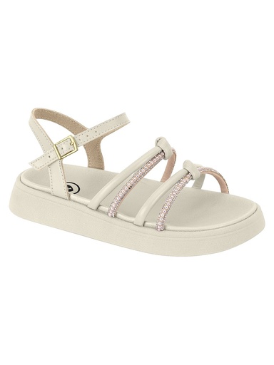 Sandália Flatform Molekinha com Tiras Finas Branca