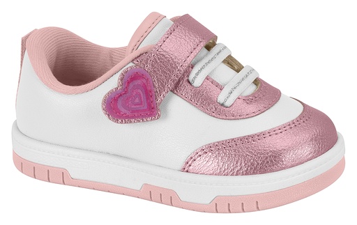 Tênis Molekinha com Coração e Velcro para Menina