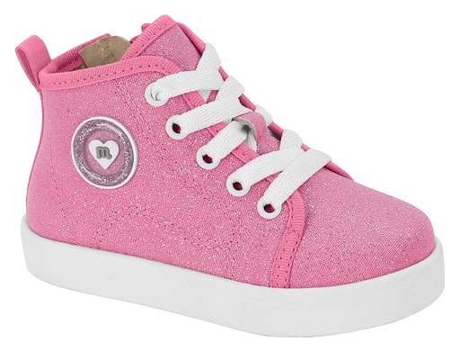 Tênis Cano Alto com Glitter para Menina