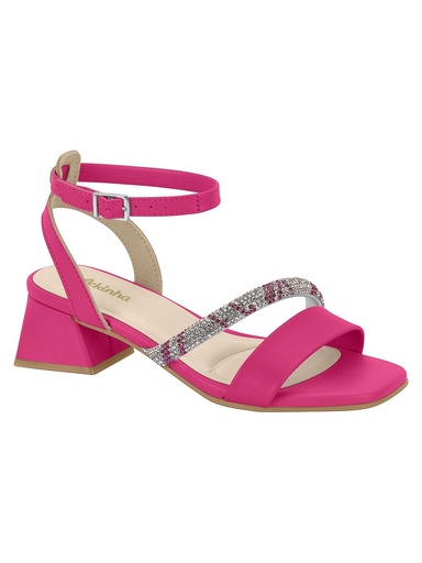 Sandália Molekinha Salto Bloco com Strass para Menina