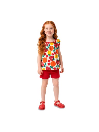 Conjunto Frutas com Babado para Menina