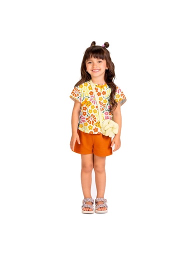 Conjunto Floral em Algodão para Menina