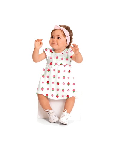 Vestido Estampa de Morangos para Bebê