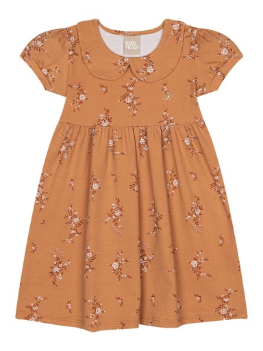 Vestido Floral com Gola Boneca