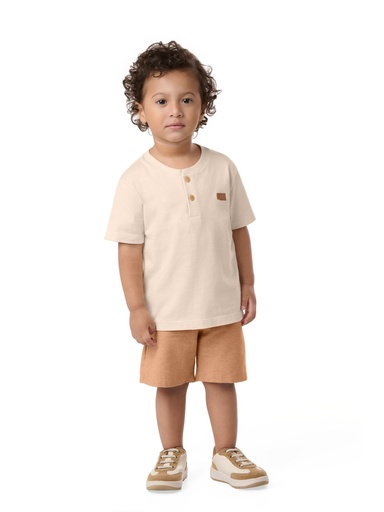 Conjunto Camiseta com Botões e Bermuda para Menino