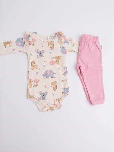 Conjunto Body Manga Longa e Calça Kiko Baby para Menina