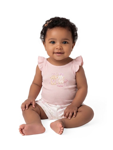 Conjunto Body de Alça com Babado e Shorts para Menina
