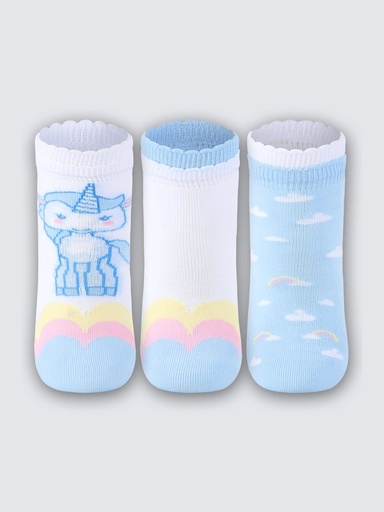 Kit 3 Meias Bebê Lupo Estampadas
