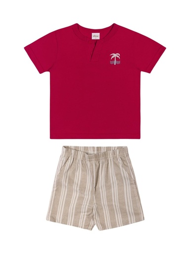Conjunto Coqueiro com Short Listrado para Menino