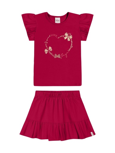 Conjunto Blusa Love com Saia Elian