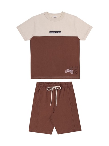 Conjunto Camiseta Bicolor e Bermuda para Menino