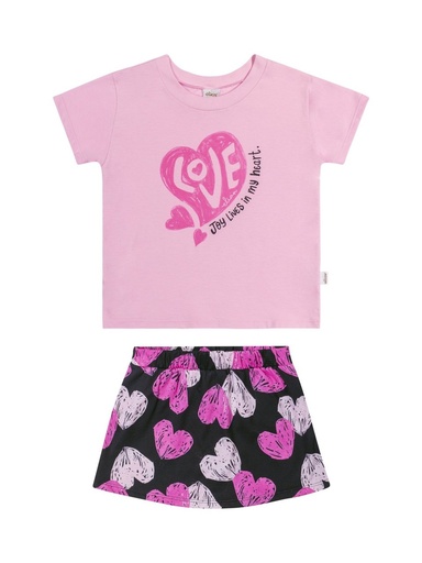 Conjunto Bloom e Love com Short-Saia