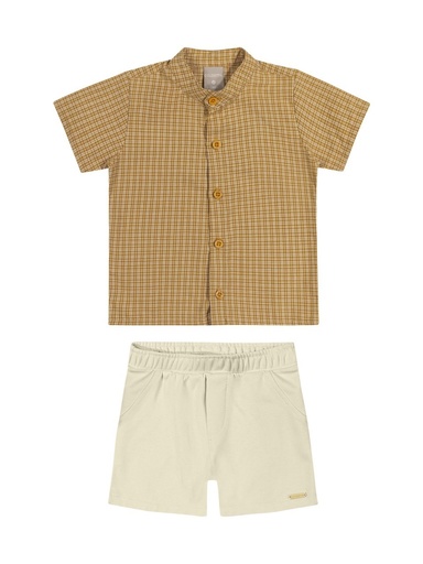 Conjunto Camisa Xadrez Gola Padre Colorittá
