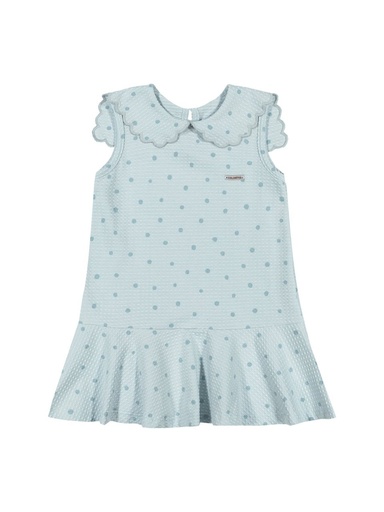Vestido Poá Texturizado com Gola Colorittá
