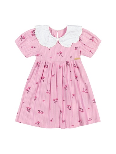 Vestido Floral com Gola Bordada Colorittá