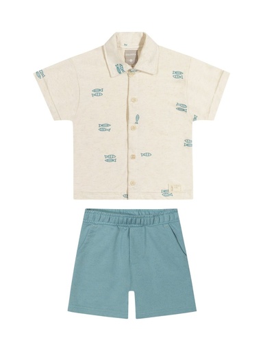 Conjunto Camisa Estampada e Bermuda Colorittá