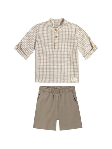 Conjunto Camisa Xadrez e Bermuda