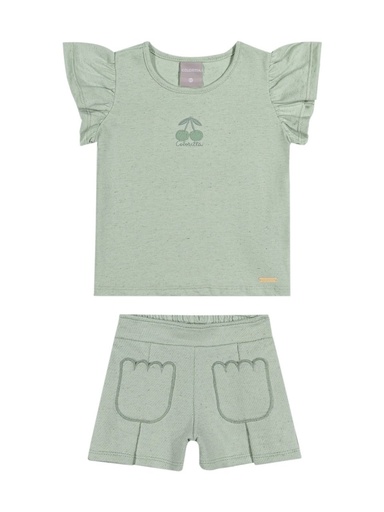 Conjunto Cereja com Short Colorittá para Menina