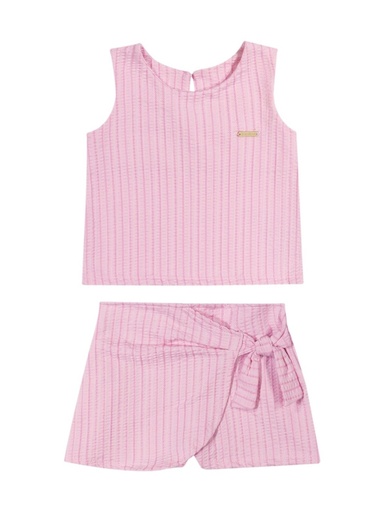 Conjunto Listrado com Short-Saia Colorittá