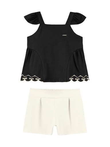 Conjunto Blusa Barra Bordada e Short Colorittá
