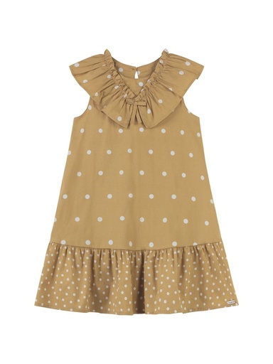 Vestido Poá com Gola Babado Colorittá