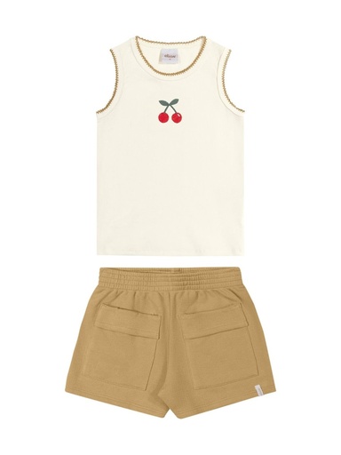 Conjunto Regata Cereja com Short para Menina