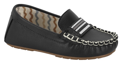Mocassim com Tira Listrada para Menino