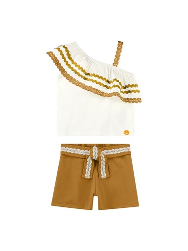 Conjunto Ombro Só com Babado para Menina