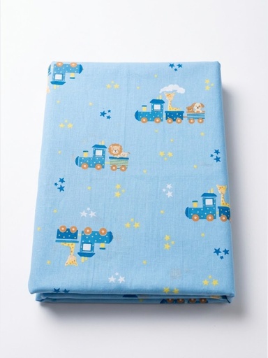 Jogo de Lençol Estampado Trenzinho para Berço, 2 Peças