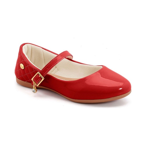 Sapatilha Princesa Kids Verniz Vermelho