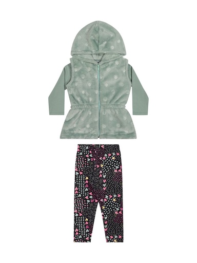 Conjunto 3 Peças Colete de Pelúcia para Menina