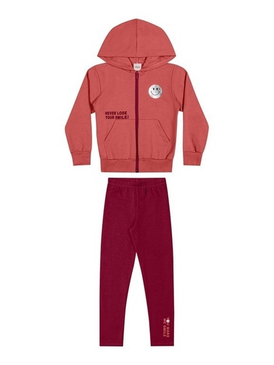 Conjunto Jaqueta com Capuz e Legging para Menina
