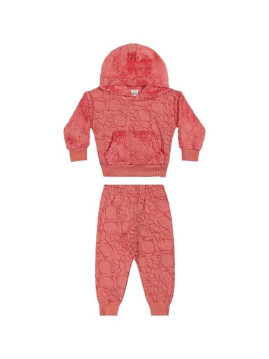 Conjunto Ursinhos com Capuz de Pelo para Menina