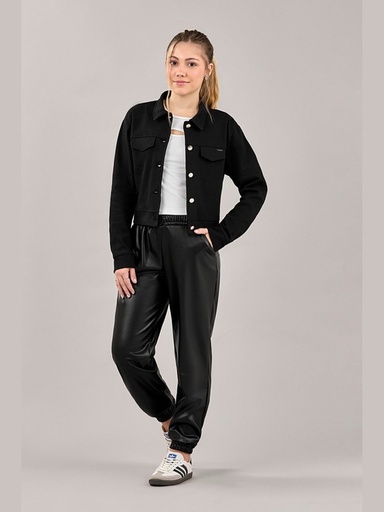 Casaco Cropped com Botões para Menina