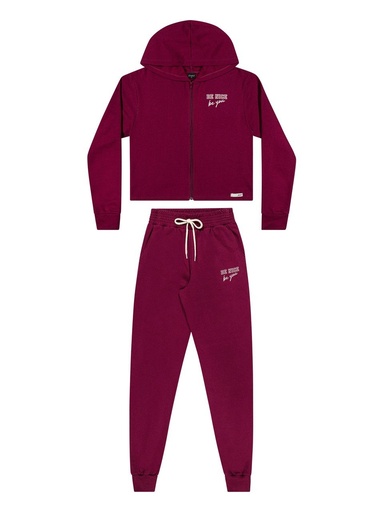 Conjunto Jaqueta com Capuz e Calça Jogger para Menina